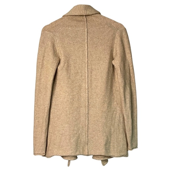 ARITZIA BABATON Wool Cashmere Blend Open Front Long Sleeve Sweater in Camel Sz S - Picture 5 of 10